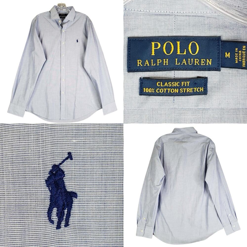 Polo Ralph Lauren Oxford Shirt Mens Size Medium M Button Down Blue Solid
